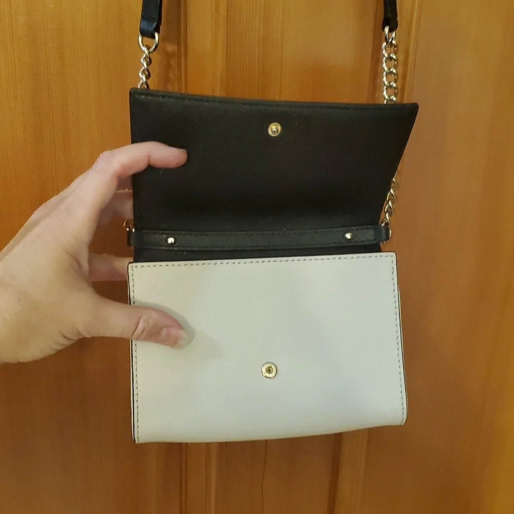 Kate Spade New York Saffiano Black and‎ Cream Crossbody Bag